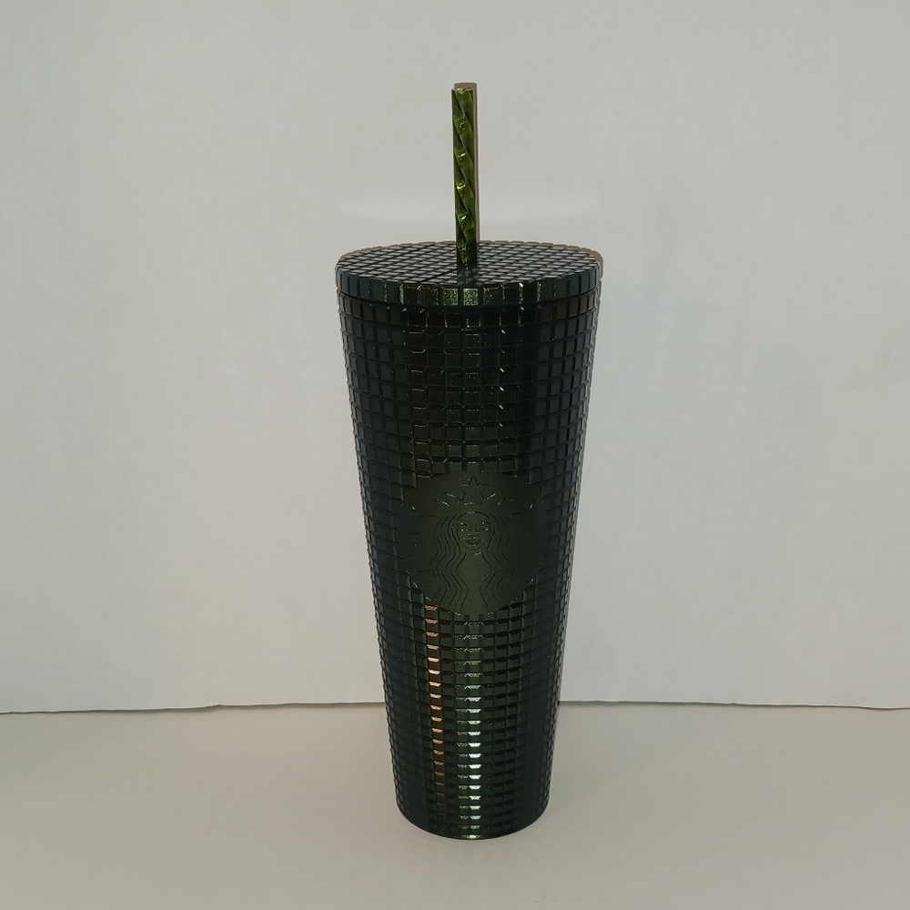 Starbucks Green Grid 24 oz. Venti Cold Brew Tumbler With Straw